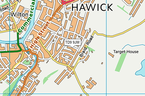 TD9 9JW map - OS VectorMap District (Ordnance Survey)