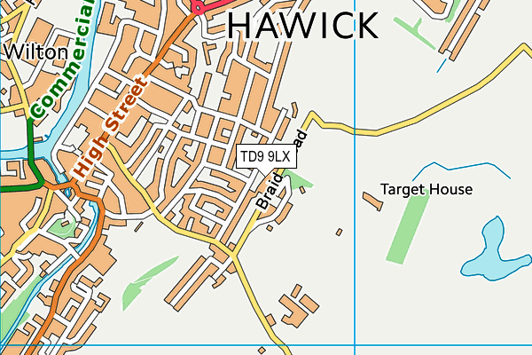 TD9 9LX map - OS VectorMap District (Ordnance Survey)