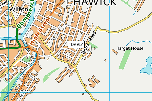 TD9 9LY map - OS VectorMap District (Ordnance Survey)