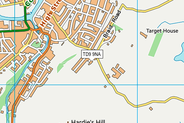 TD9 9NA map - OS VectorMap District (Ordnance Survey)