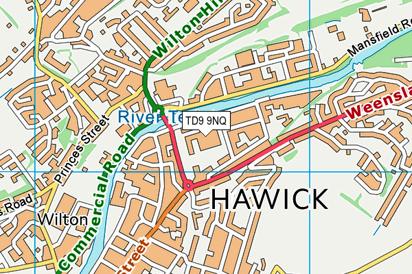 TD9 9NQ map - OS VectorMap District (Ordnance Survey)