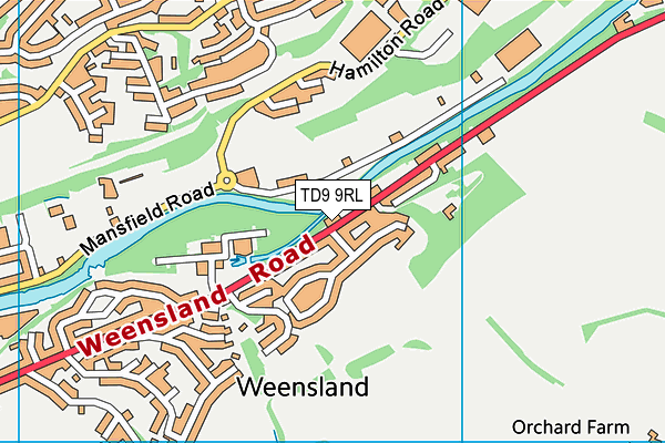 TD9 9RL map - OS VectorMap District (Ordnance Survey)