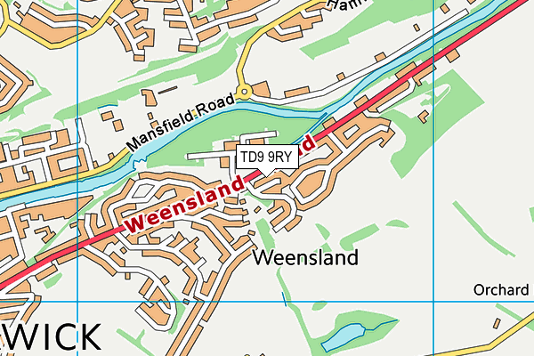 TD9 9RY map - OS VectorMap District (Ordnance Survey)