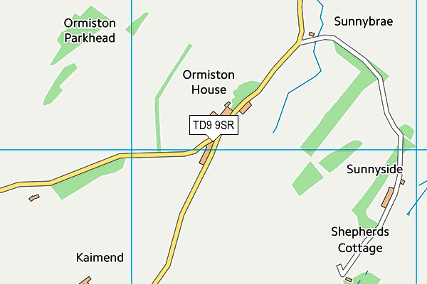 TD9 9SR map - OS VectorMap District (Ordnance Survey)