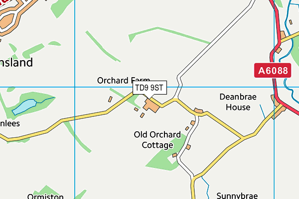 TD9 9ST map - OS VectorMap District (Ordnance Survey)
