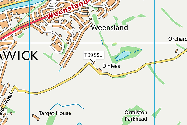 TD9 9SU map - OS VectorMap District (Ordnance Survey)