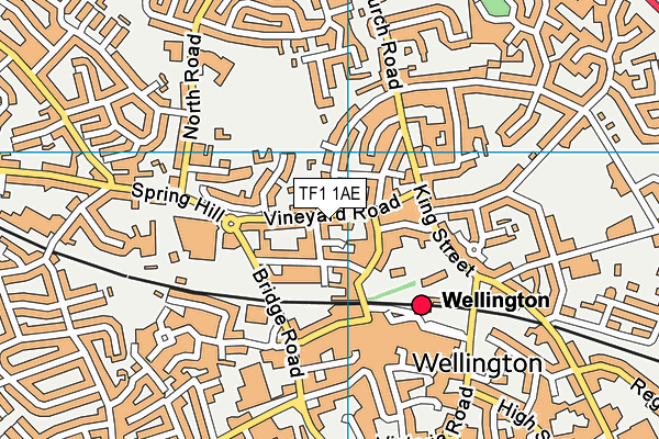 TF1 1AE map - OS VectorMap District (Ordnance Survey)