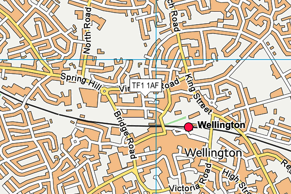 TF1 1AF map - OS VectorMap District (Ordnance Survey)