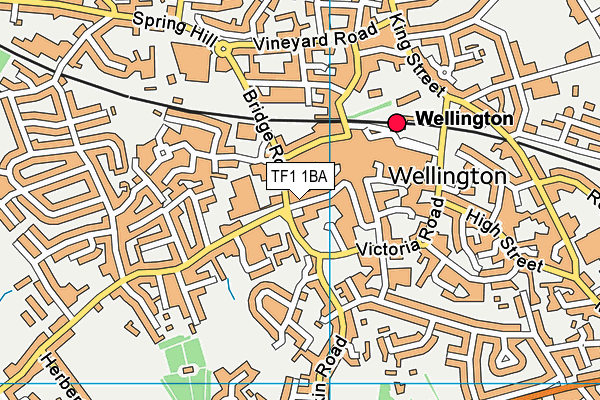 TF1 1BA map - OS VectorMap District (Ordnance Survey)