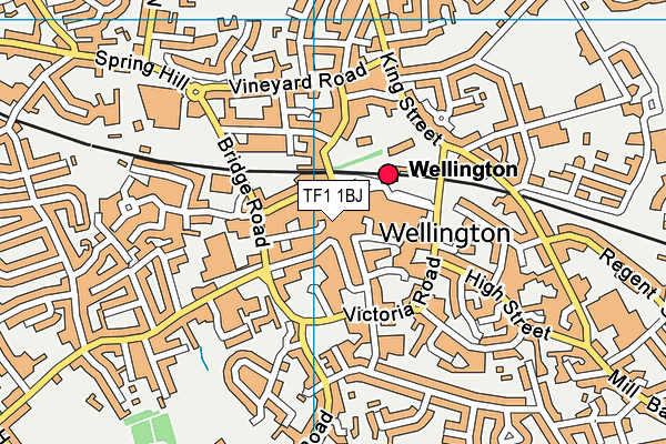 TF1 1BJ map - OS VectorMap District (Ordnance Survey)
