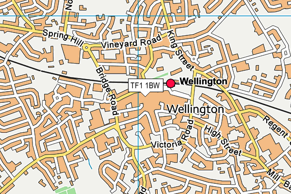 TF1 1BW map - OS VectorMap District (Ordnance Survey)