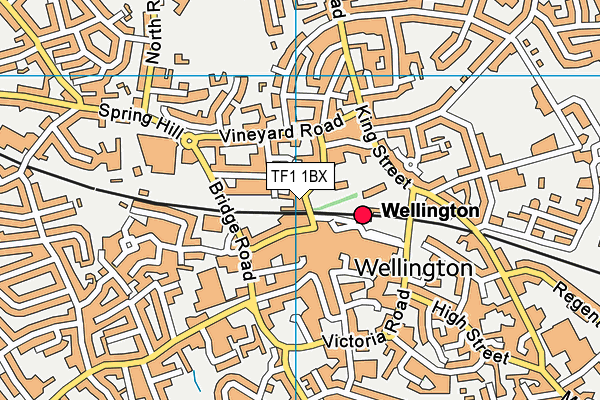 TF1 1BX map - OS VectorMap District (Ordnance Survey)
