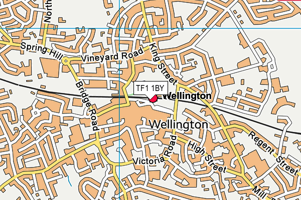 TF1 1BY map - OS VectorMap District (Ordnance Survey)