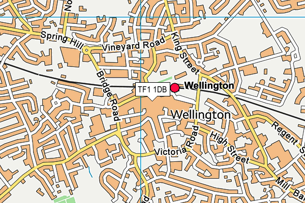 TF1 1DB map - OS VectorMap District (Ordnance Survey)
