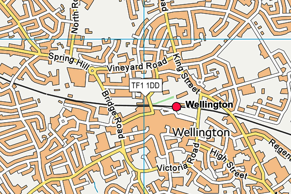TF1 1DD map - OS VectorMap District (Ordnance Survey)