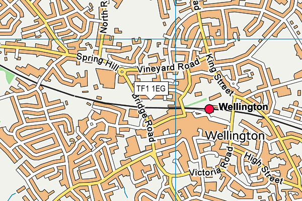 TF1 1EG map - OS VectorMap District (Ordnance Survey)