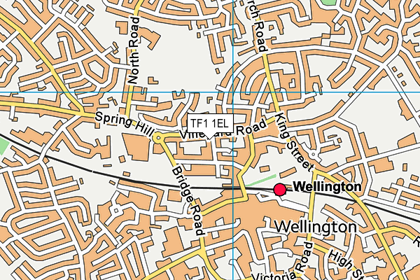 TF1 1EL map - OS VectorMap District (Ordnance Survey)