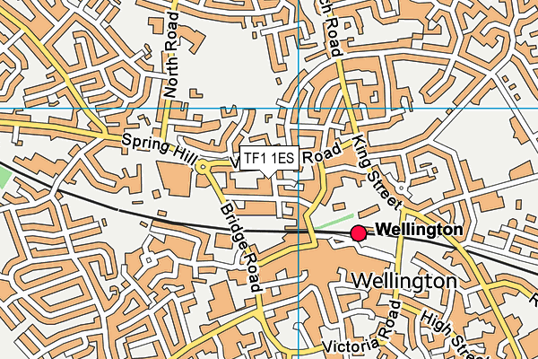 TF1 1ES map - OS VectorMap District (Ordnance Survey)