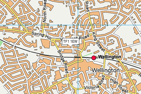TF1 1EW map - OS VectorMap District (Ordnance Survey)