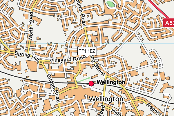 TF1 1EZ map - OS VectorMap District (Ordnance Survey)