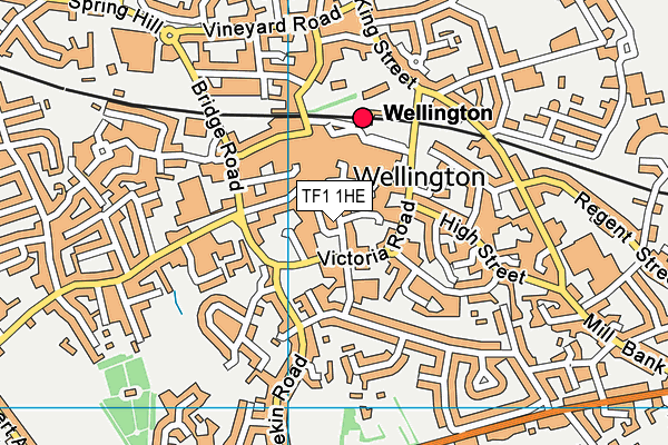 TF1 1HE map - OS VectorMap District (Ordnance Survey)