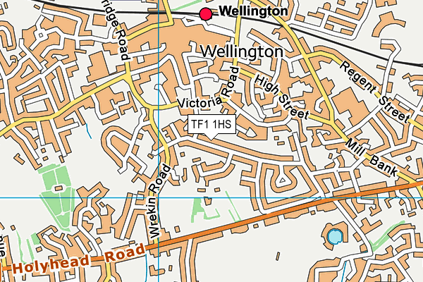 TF1 1HS map - OS VectorMap District (Ordnance Survey)