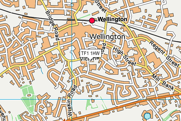 TF1 1HW map - OS VectorMap District (Ordnance Survey)