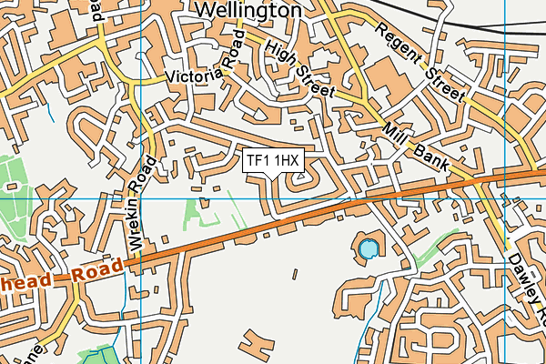 TF1 1HX map - OS VectorMap District (Ordnance Survey)
