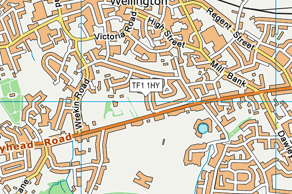 TF1 1HY map - OS VectorMap District (Ordnance Survey)
