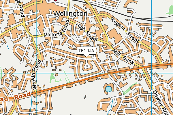 TF1 1JA map - OS VectorMap District (Ordnance Survey)
