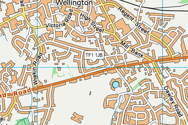TF1 1JB map - OS VectorMap District (Ordnance Survey)