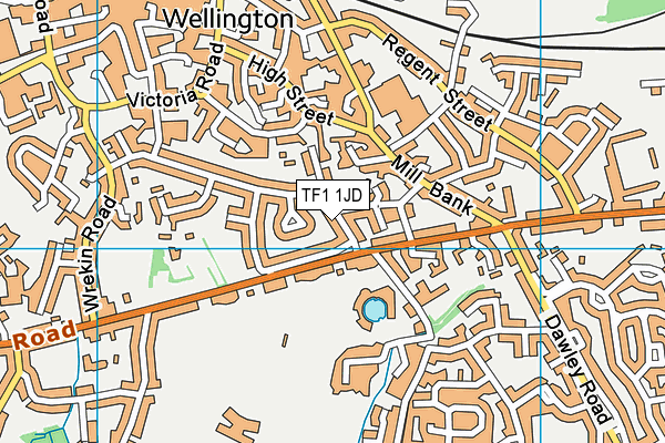 TF1 1JD map - OS VectorMap District (Ordnance Survey)