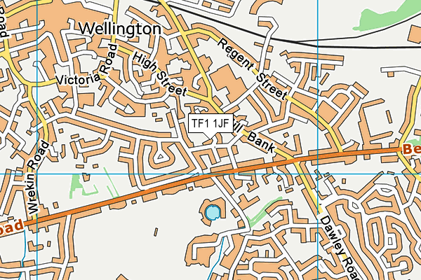 TF1 1JF map - OS VectorMap District (Ordnance Survey)
