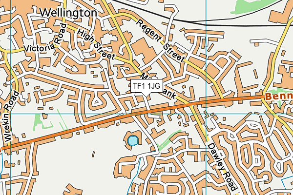 TF1 1JG map - OS VectorMap District (Ordnance Survey)