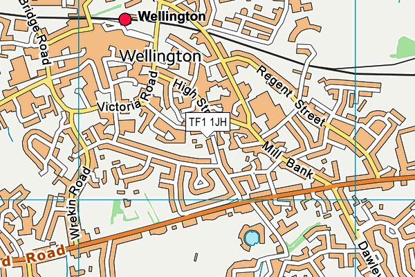 TF1 1JH map - OS VectorMap District (Ordnance Survey)