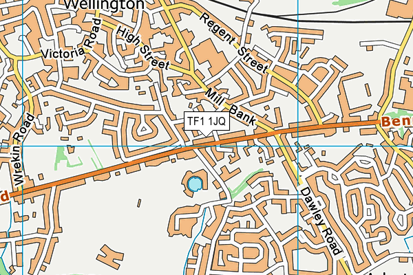 TF1 1JQ map - OS VectorMap District (Ordnance Survey)