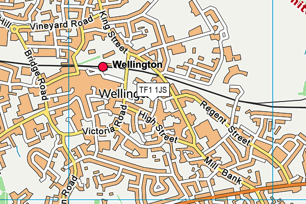 TF1 1JS map - OS VectorMap District (Ordnance Survey)