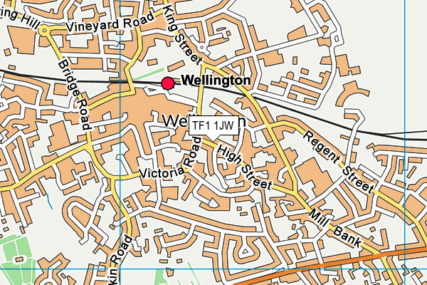 TF1 1JW map - OS VectorMap District (Ordnance Survey)