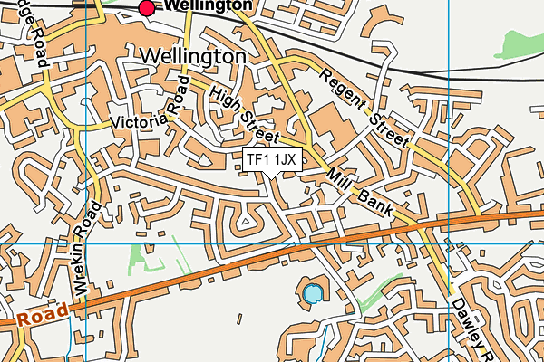 TF1 1JX map - OS VectorMap District (Ordnance Survey)