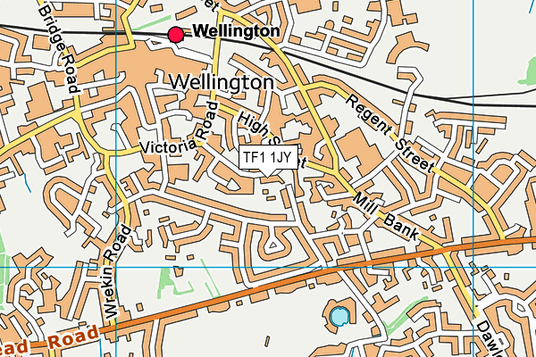 TF1 1JY map - OS VectorMap District (Ordnance Survey)