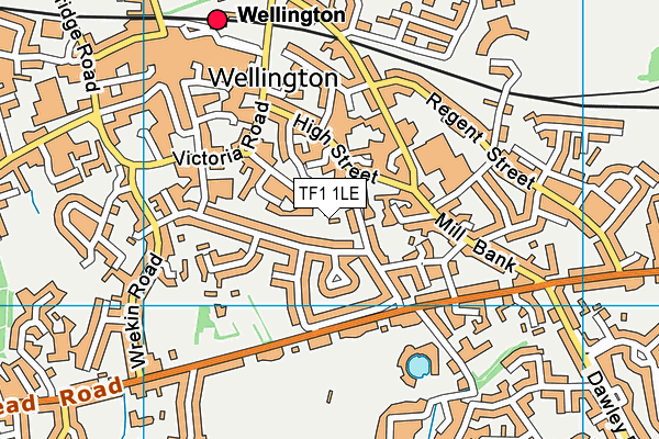 TF1 1LE map - OS VectorMap District (Ordnance Survey)