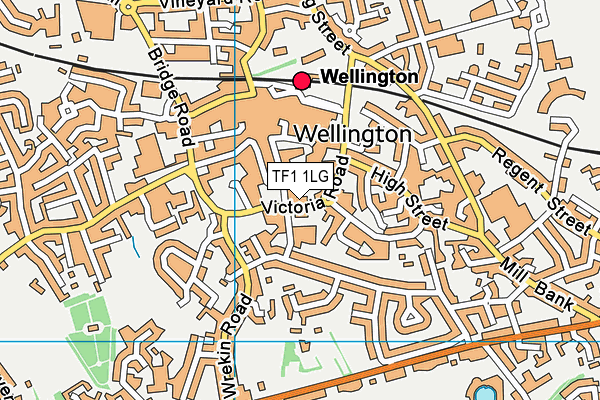 TF1 1LG map - OS VectorMap District (Ordnance Survey)