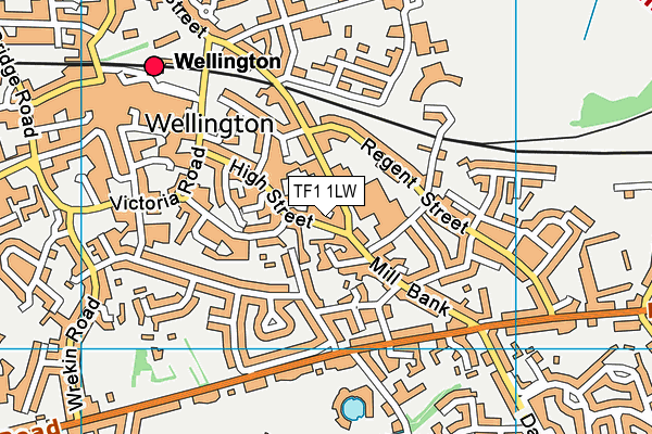 TF1 1LW map - OS VectorMap District (Ordnance Survey)