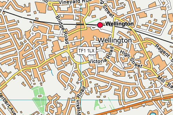 Wellington Civic & Leisure Centre map (TF1 1LX) - OS VectorMap District (Ordnance Survey)