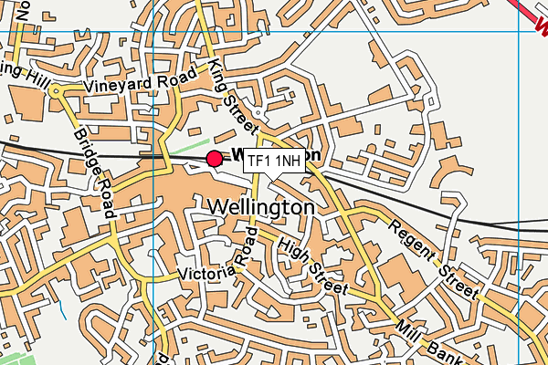 TF1 1NH map - OS VectorMap District (Ordnance Survey)