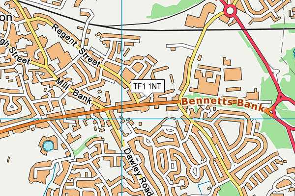 TF1 1NT map - OS VectorMap District (Ordnance Survey)