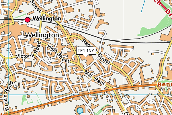 TF1 1NY map - OS VectorMap District (Ordnance Survey)