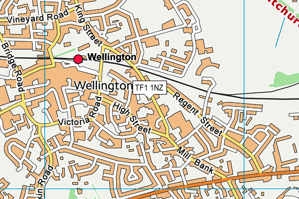TF1 1NZ map - OS VectorMap District (Ordnance Survey)