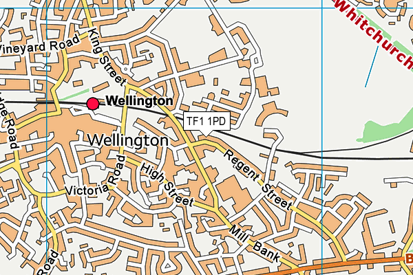 TF1 1PD map - OS VectorMap District (Ordnance Survey)