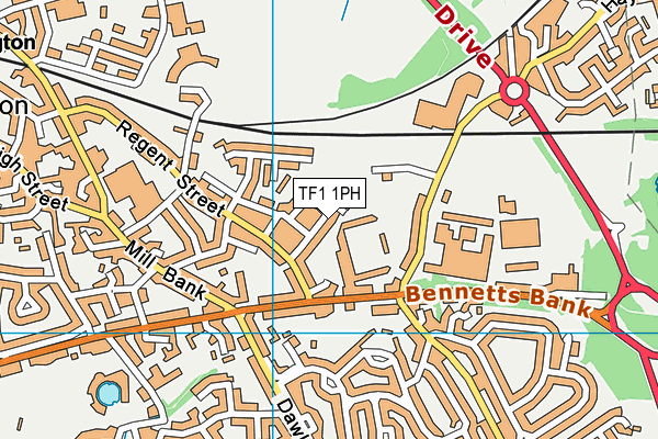 TF1 1PH map - OS VectorMap District (Ordnance Survey)
